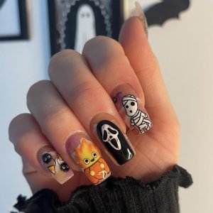  Square Ghost Fake Nails 
