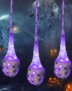  Large Halloween Decoration Hanging Light Up Spider Egg Sacs